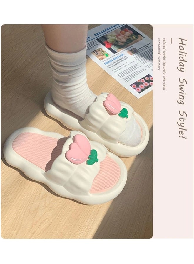 شيبشيب شبشب نسائي لطيف مزين بالزهور، صندل عصري بتصميم زهور التوليب، نعل ناعم مثل السحاب، شبشب بنعل سميك غير قابل للانزلاق للاستخدام في المنزل، السفر، وحمام السباحة - Image 5