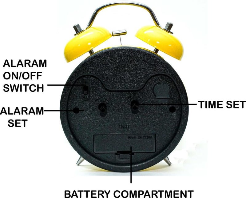 NSV NSV Cute Heart Shape Eyes Designer Classic Loud Sound Twin Bell Analog Table Top Metal Alarm Clock - Image 3