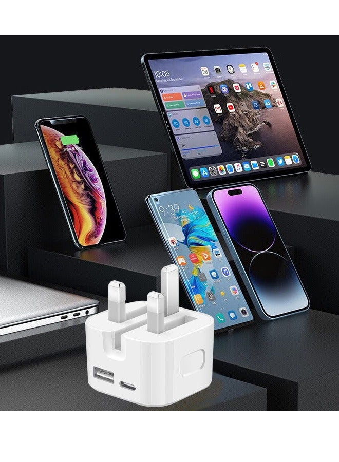 35W UK Fast Charger Dual Port USB + PD Fast Charging Cable 1 Meter, Universal iPhone Samsung, Compatible with Various Devices Such as Tablets and Laptops - Image 2