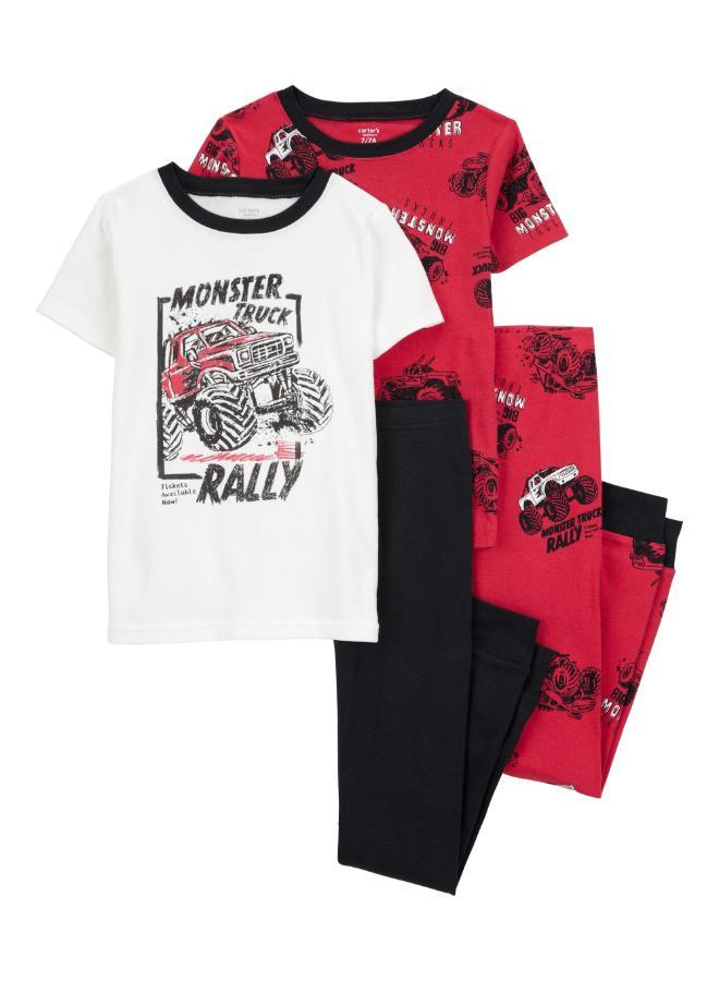 carter's Kids Printed 4PC Pyjamas Set - Image 1