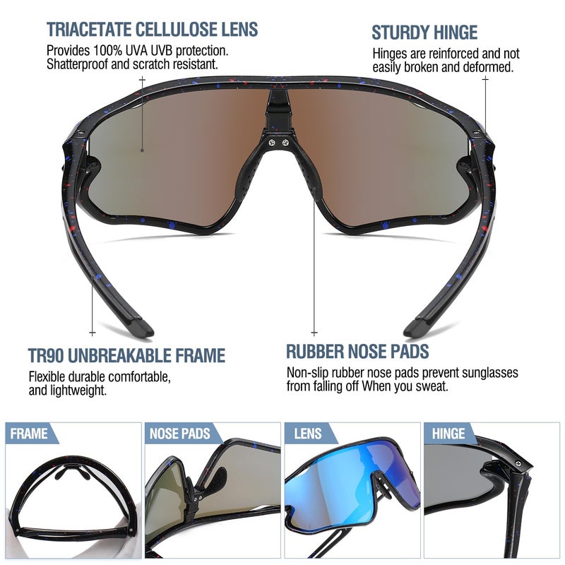 DUCO Kids Sunglasses Youth Baseball Sun Glasses Lightweight TR90 Frame UV400 Sports Cycling Shades for Boys Girls DK268 - Image 4