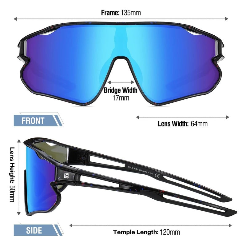 DUCO Kids Sunglasses Youth Baseball Sun Glasses Lightweight TR90 Frame UV400 Sports Cycling Shades for Boys Girls DK268 - Image 3