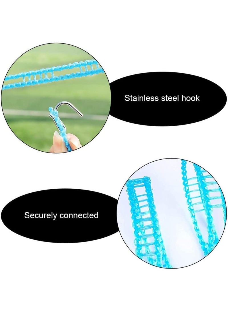 Lacoz Portable Windproof Clothesline with 12 Clips 5m Non-Slip Travel Laundry Drying Line, Adjustable Nylon Rope for Outdoor Camping Cruise Indoor Hotel and Backyard Blue - Image 2