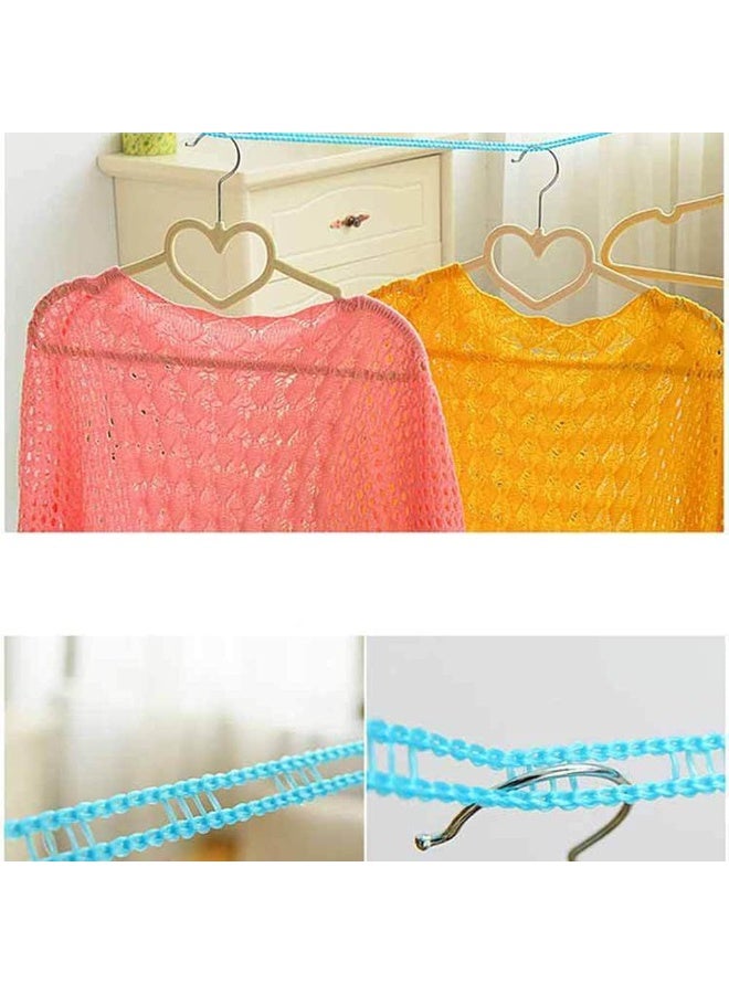 Lacoz Portable Windproof Clothesline with 12 Clips 5m Non-Slip Travel Laundry Drying Line, Adjustable Nylon Rope for Outdoor Camping Cruise Indoor Hotel and Backyard Blue - Image 3