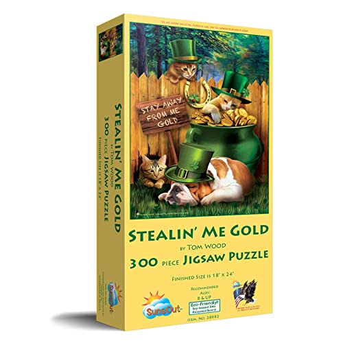 SUNSOUT INC Stealin Me Gold 300 pc Jigsaw Puzzle by Artist Tom Wood Finished Size 18 x 24 MPN 28882 - Image 5