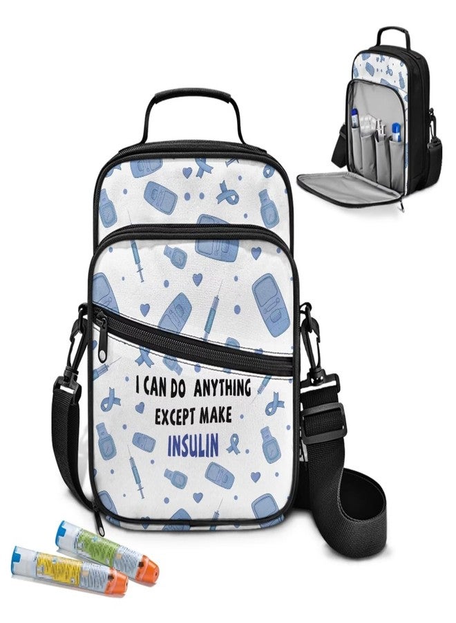 Jrysaedy Funny Diabetes Awareness Crossbody Bag Diabetic Gift I Can Do Anything Except Make Insulin Shoulder Bag with Adjustable Shoulder Strap Daily Diabetic Supplies - Image 1