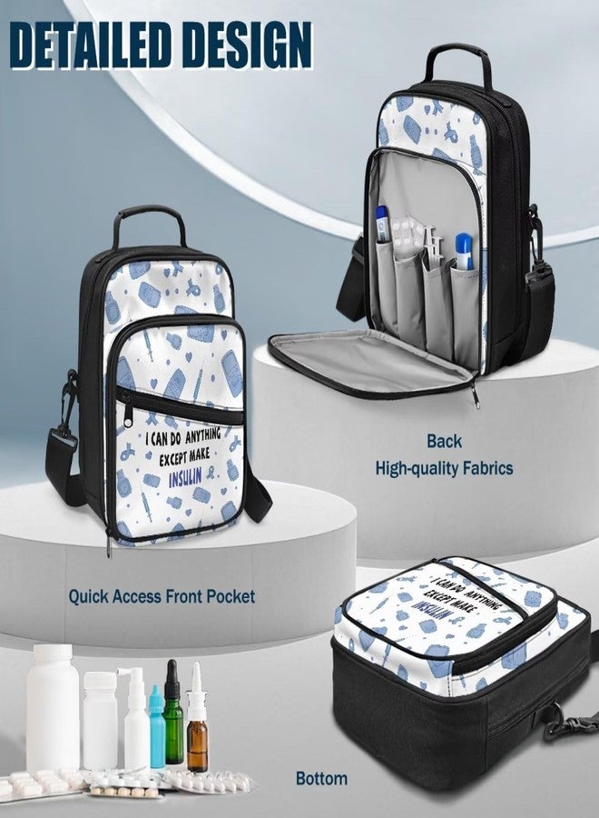 Jrysaedy Funny Diabetes Awareness Crossbody Bag Diabetic Gift I Can Do Anything Except Make Insulin Shoulder Bag with Adjustable Shoulder Strap Daily Diabetic Supplies - Image 3