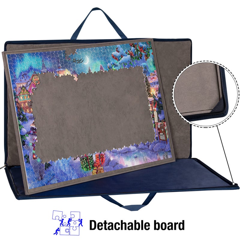 Lavievert 1000 Piece Jigsaw Puzzle Board with Padded Cover Portable Case with 4 Sorting Trays  Detachable Board Puzzle Caddy Storage Saver with NonSlip Surface for Adults - Image 3