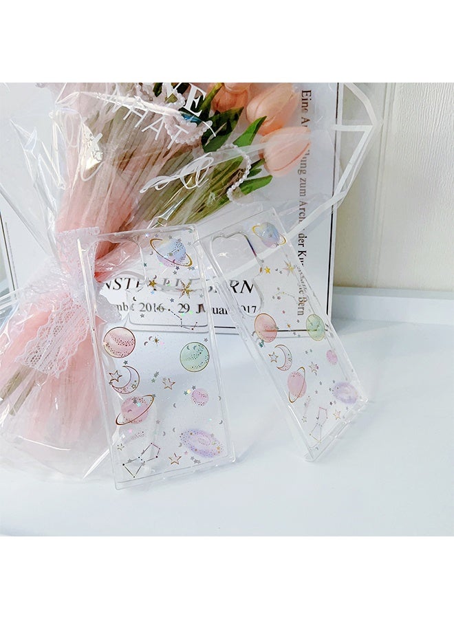 متوافق مع حافظة Samsung Galaxy S23 Ultra، حافظات شفافة بتصميم النجوم والقمر وتلميع كوكب براق من السيليكون المقاوم للصدمات للنساء والفتيات لهاتف Samsung S23 Ultra 6.8 بوصة، موضوع الفضاء - Image 3