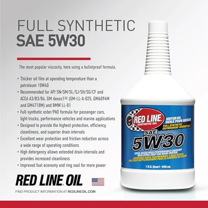 Red Line 15305 Sae 5W30 Fully Synthetic Motor Oil Gallon - Image 3