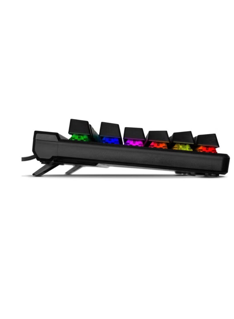 SVEN KB-G9500 Gaming Keyboard Full Size Wired USB Programmable Keyboard - LED Backlit Color Arc - 104 Keys Blue Keys - Durable and Detachable Wristband for PC - Black  - Image 4