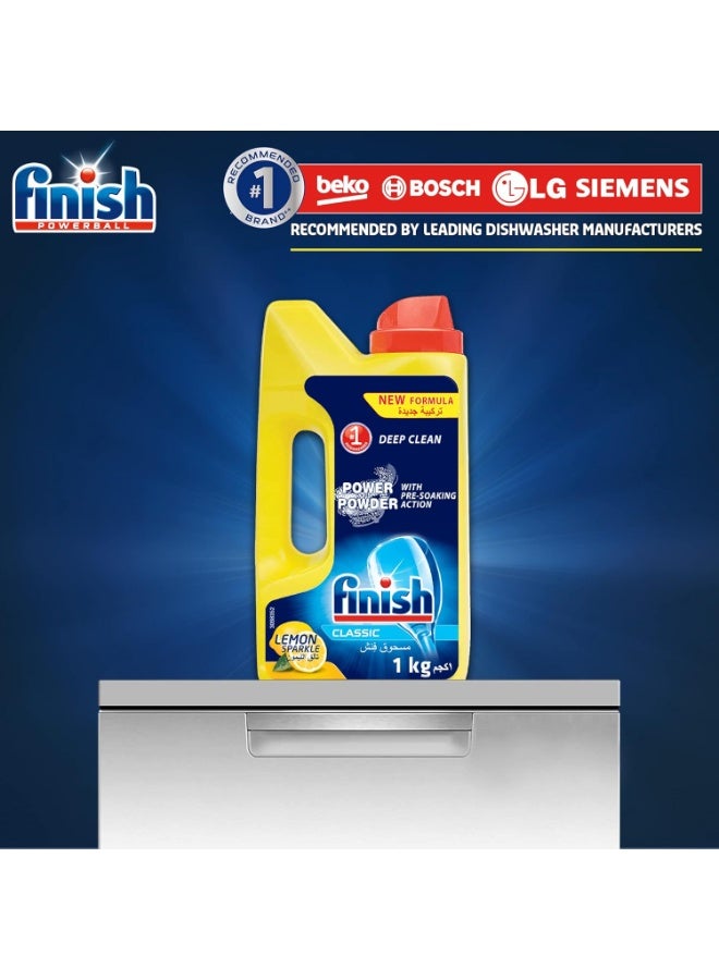 فنيش مسحوق فينيش كلاسيك لغسالات الأطباق - تنظيف عميق بقوة البودرة ورائحة الليمون المنعشة - 1 كجم - Image 4