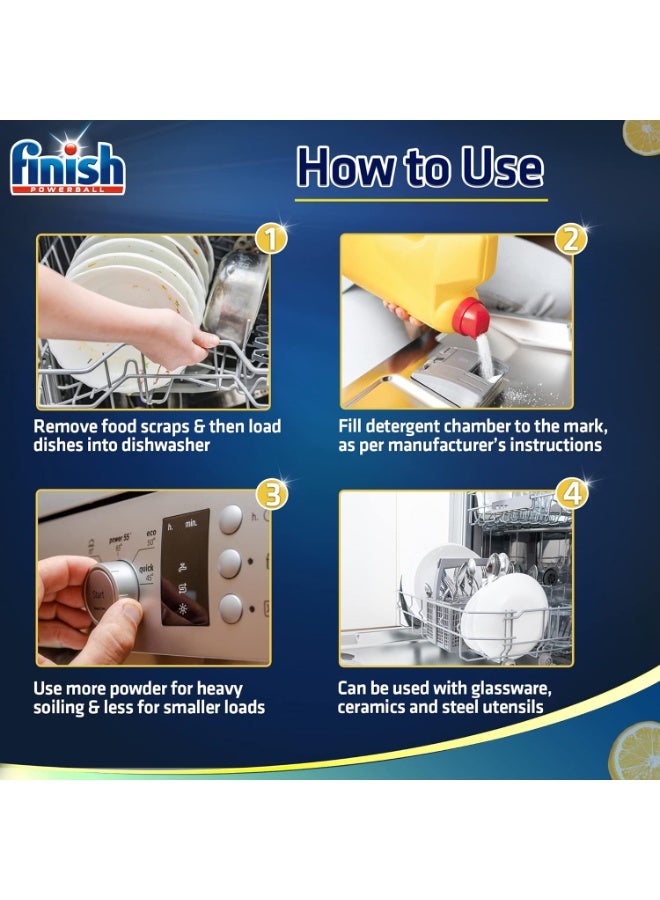 فنيش مسحوق فينيش كلاسيك لغسالات الأطباق - تنظيف عميق بقوة البودرة ورائحة الليمون المنعشة - 1 كجم - Image 5