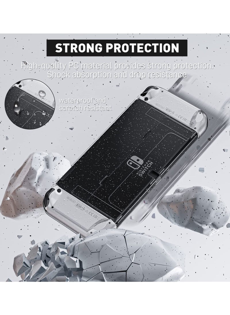 Generic Glitter Protective Case Suitable for Nintendo Switch OLED Console PC Material Shock Resistant and Scratch Resistant with 1 Piece Screen Glass Film  - Image 5