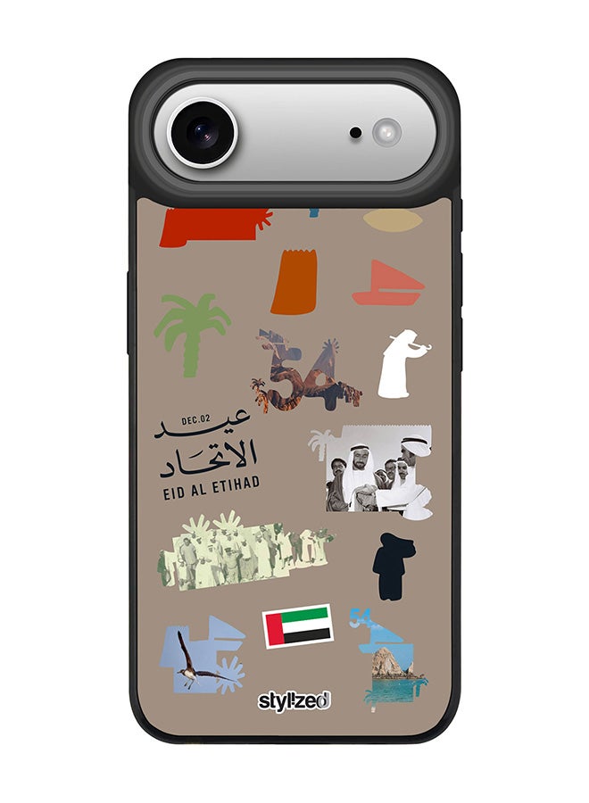 Stylizedd for iPhone Air Case [Compatible with MagSafe] Magnetic cover Slim fit Camera Protection, Shockproof Thin Phone Case- Eid Al Etihad 54th UAE National Day, Warm Grey - Image 1