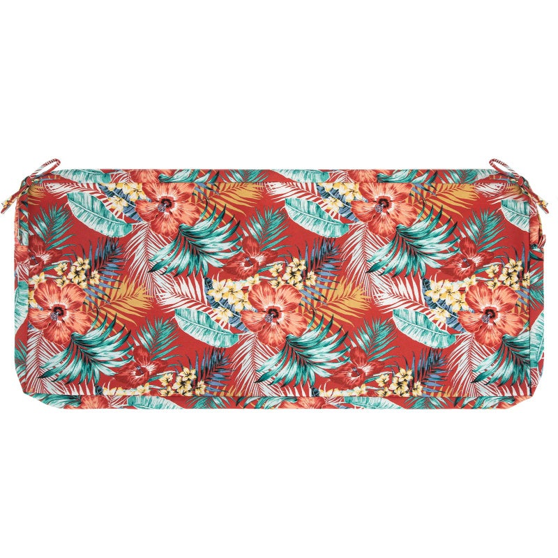 IN4 Care Patio Bench Cushion Covers for Outdoor Furniture with Ties Water Resistant LoveseatSettee Cushion Slipcover 42x18x3 Inch for Swing Porch Garden Replacement Cover OnlyChili Red Floral - Image 2