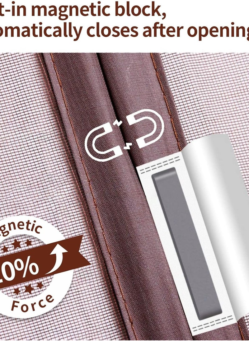 Generic - Magnetic Screen Door,Self Sealing Magnetic Fly Screen Door with Straps Anti Mosquito Door Fly Screen Mosquito Mesh Curtain Door Screen for Living Room Bedroom Kitchen - Image 1