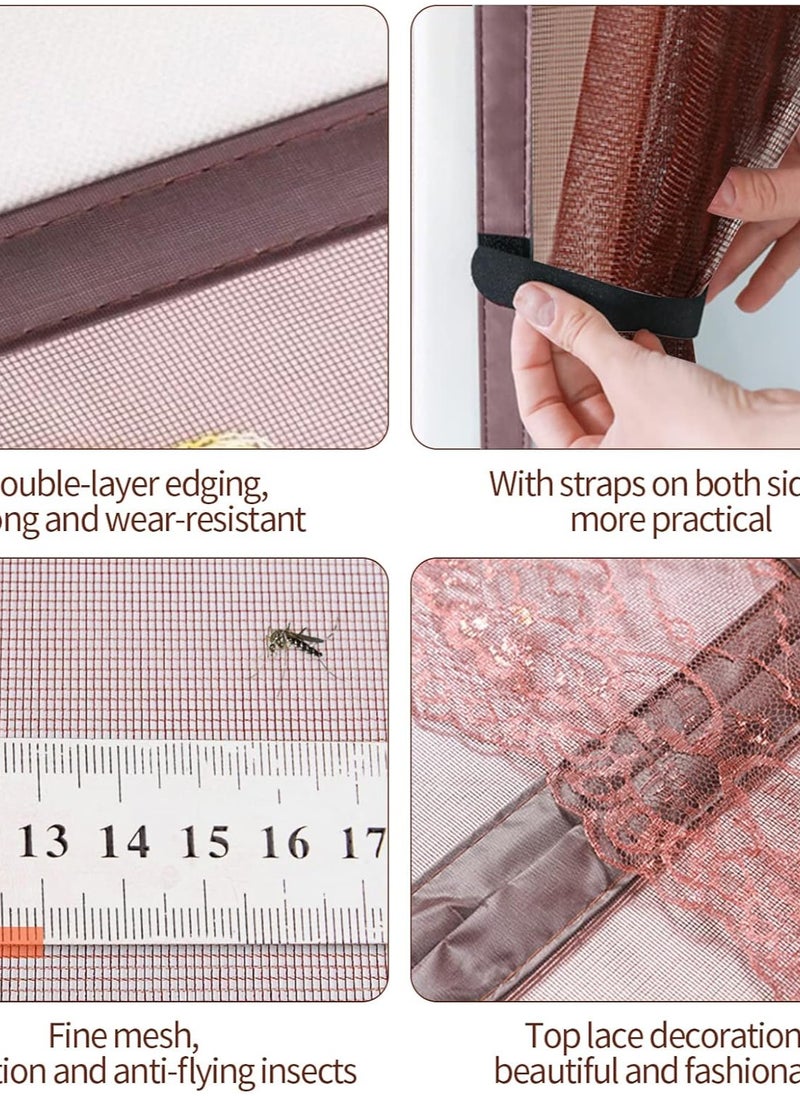 Generic - Magnetic Screen Door,Self Sealing Magnetic Fly Screen Door with Straps Anti Mosquito Door Fly Screen Mosquito Mesh Curtain Door Screen for Living Room Bedroom Kitchen - Image 1