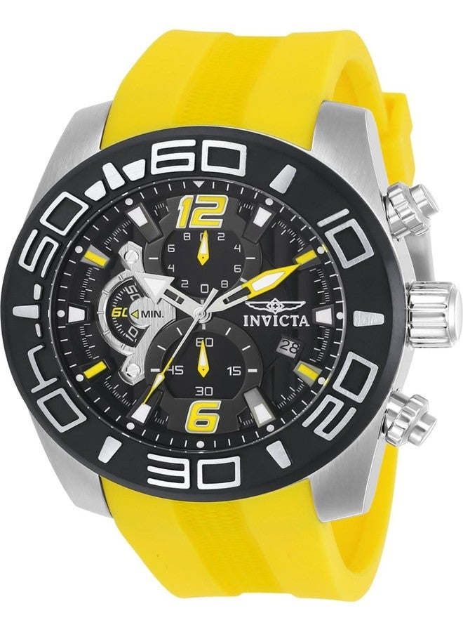 Invicta Men's Pro Diver Stainless Steel Quartz Watch with Silicone Strap, (Model: 22808, 22809), Yellow/Black, 22808 - Image 1