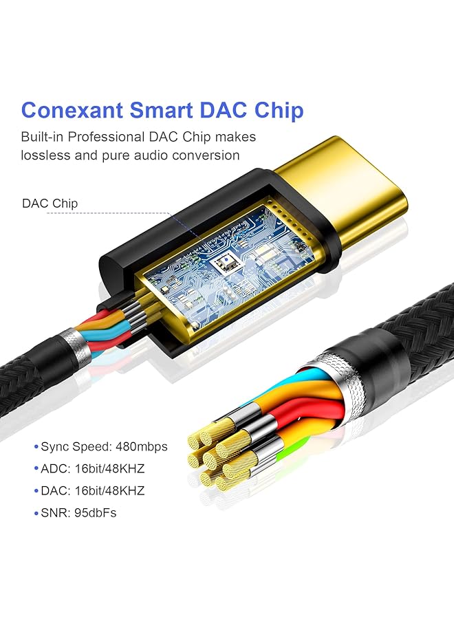 إنفيل محول سماعة رأس USB C إلى 3.5 مم من النوع C إلى كابل مقبس صوت Aux متوافق مع Iphone 15 Pro Max وipad Pro 2022 2021 2020 2018 وGoogle Pixel 7 6 5 وSamsung Galaxy S23 S22 S21+Ultra Fe وXiaomi - Image 2