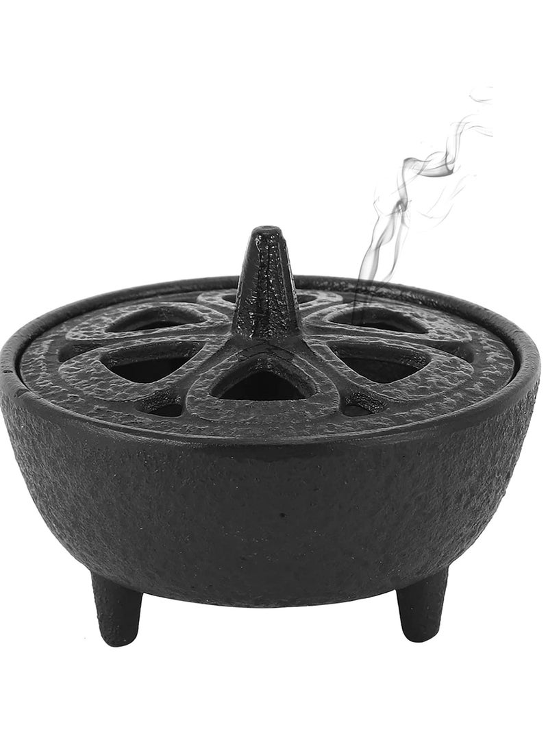 Bakhoor - Cast Iron Incense Burner Flowershaped Incense Pot Multifunctional Aromatherapy Burner Incense Table Home Decoration Bathroom Flower Circle - Image 1