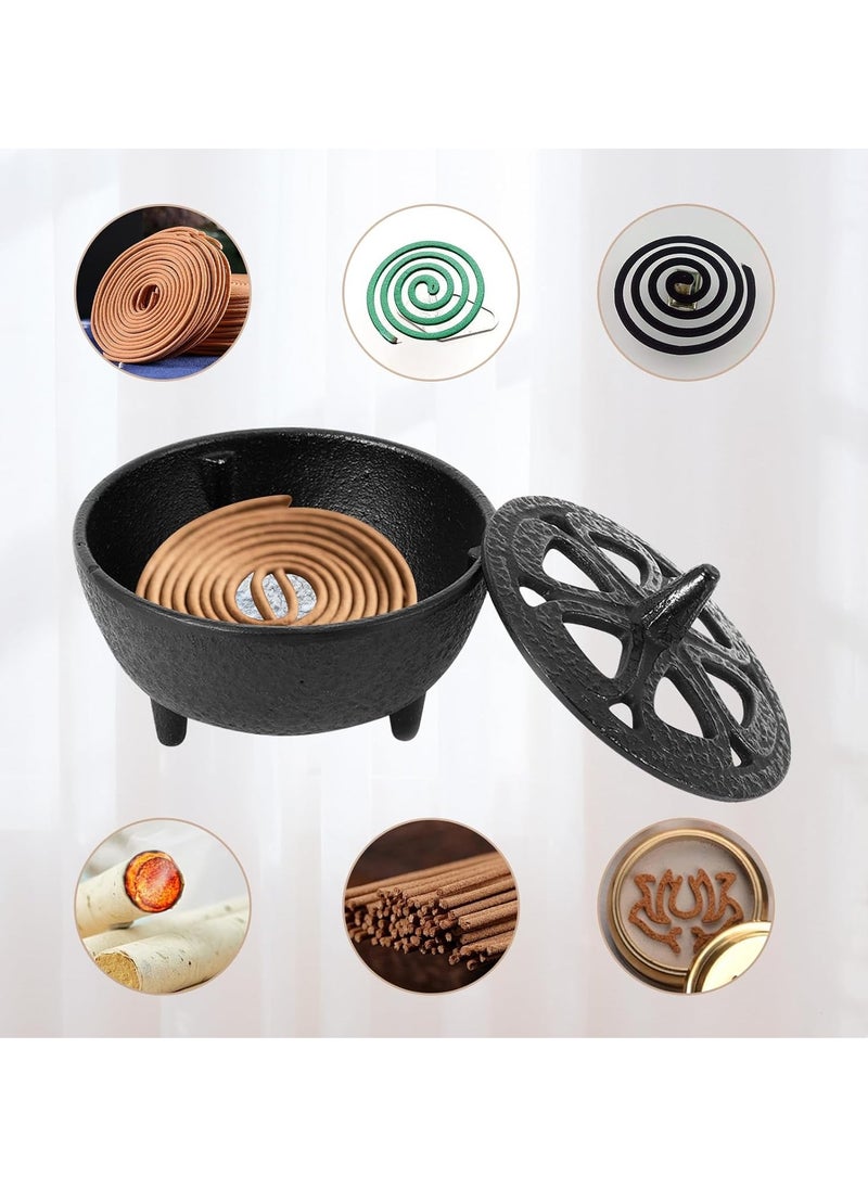 Bakhoor - Cast Iron Incense Burner Flowershaped Incense Pot Multifunctional Aromatherapy Burner Incense Table Home Decoration Bathroom Flower Circle - Image 1