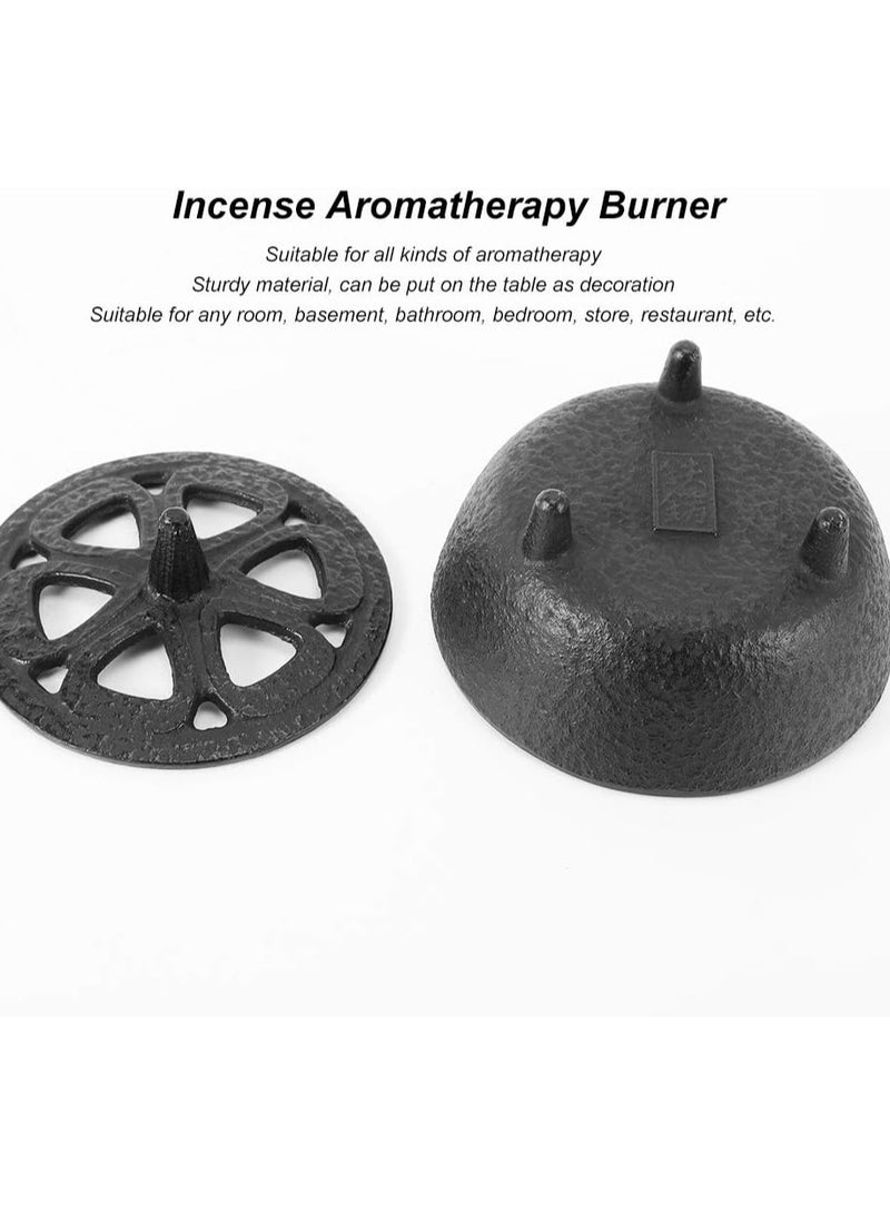 Bakhoor - Cast Iron Incense Burner Flowershaped Incense Pot Multifunctional Aromatherapy Burner Incense Table Home Decoration Bathroom Flower Circle - Image 1