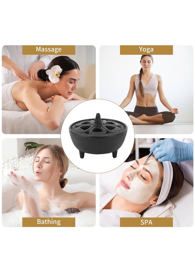 Bakhoor - Cast Iron Incense Burner Flowershaped Incense Pot Multifunctional Aromatherapy Burner Incense Table Home Decoration Bathroom Flower Circle - Image 1