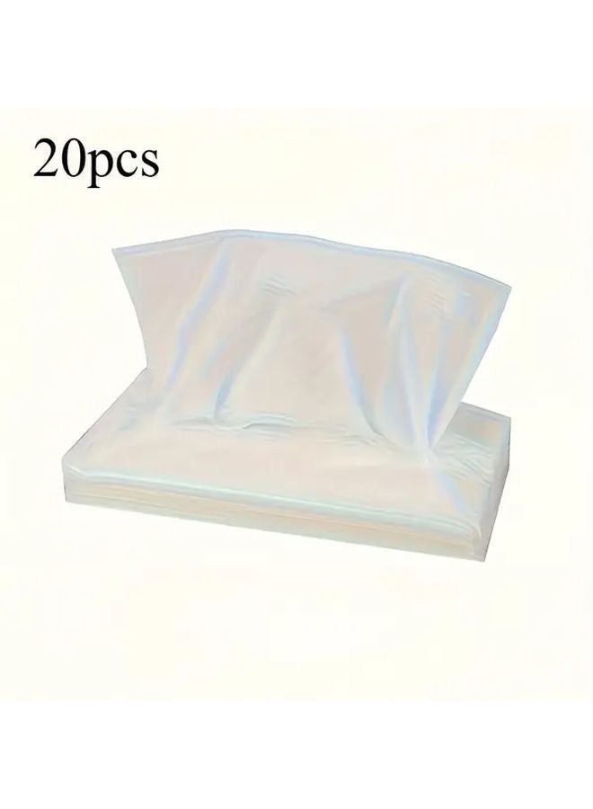 عبوة مناديل السيارة البيضاء 20 عبوة 30 ورقة مناديل مبللة متعددة الأغراض للسفر - Image 1