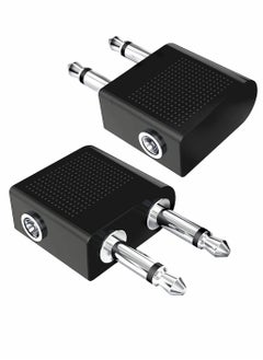 Airplane Headphone Adapter, 2 Pcs Airline Flight Headphone Converter Sliver Plated 3.5mm Male to 3.5mm Female Stereo Aux Jack Headphone Adapter Compatible with More Headphones