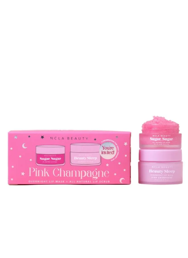 NCLA Slumber Party Lip Scrub + Lip Mask Set - Pink Champagne, Savings 33%