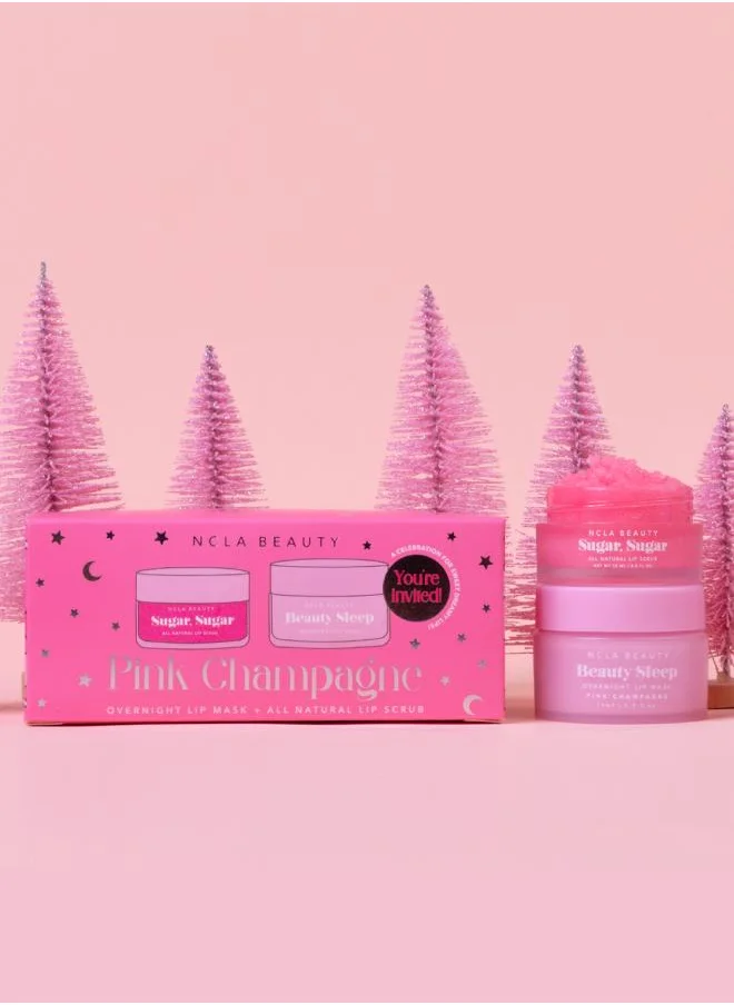 NCLA Slumber Party Lip Scrub + Lip Mask Set - Pink Champagne, Savings 33%