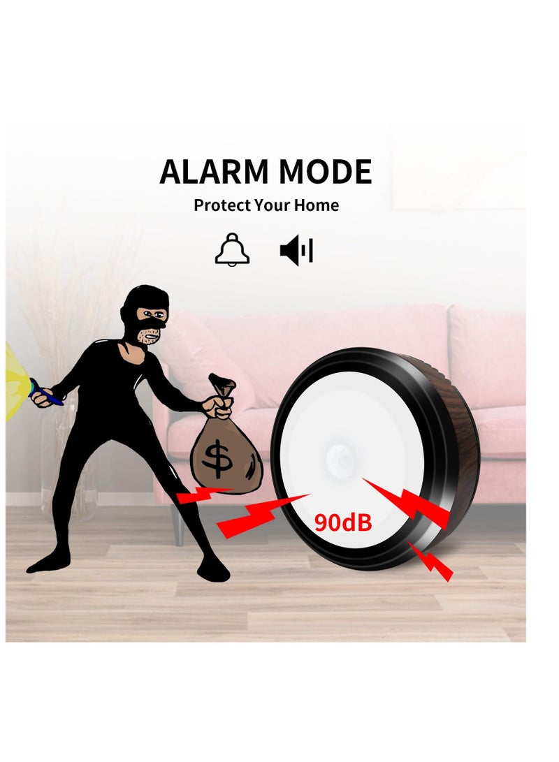 Motion Sensor Security Lights, Puck Lights with Remote Control, Lighting for Kitchen, Rechargeable Bedroom, Sairs, Hallway, Indoor Wall with Alarm Noise Maker Function(3 Modes Upgraded Version) ﻿ ﻿ - Image 2