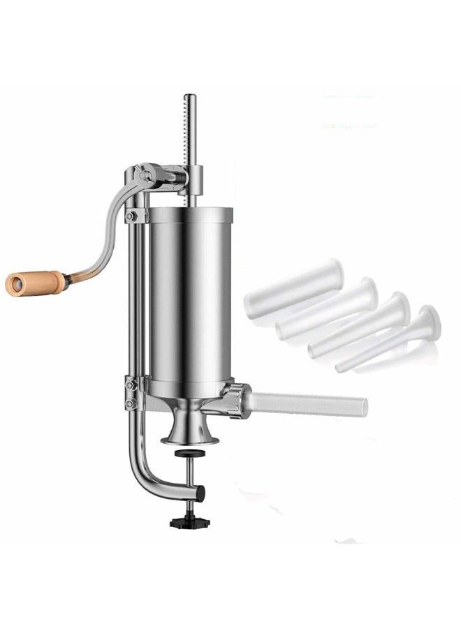 Meao Sausage Filler Stuffer Home Made Machine - Stainless Steel Vertical Sausage Maker with Suction Base and Manual Crank for Household Use or Commercial - Capacity 2.5 LBS #1 - Image 1