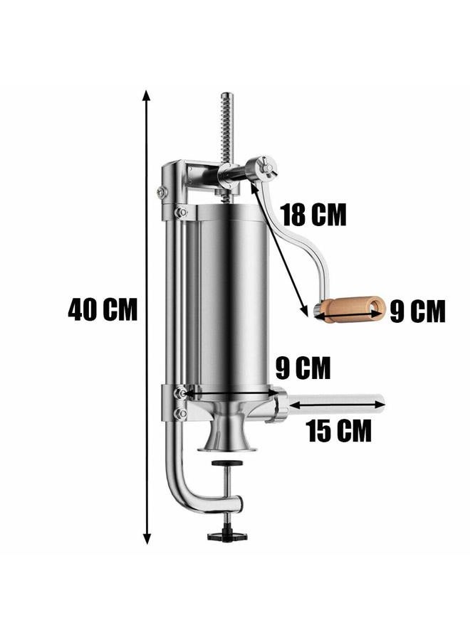 Meao Sausage Filler Stuffer Home Made Machine - Stainless Steel Vertical Sausage Maker with Suction Base and Manual Crank for Household Use or Commercial - Capacity 2.5 LBS #1 - Image 5