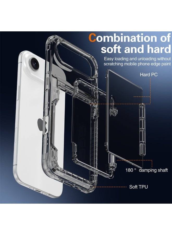 عام غطاء لآيفون 17 إير مع 3-4 فتحات لحمل بطاقات الائتمان، هجين مقاوم للصدمات، حماية متينة، غلاف هاتف شفاف متوافق مع آيفون 17 إير 6.5 بوصة 2025. - Image 5