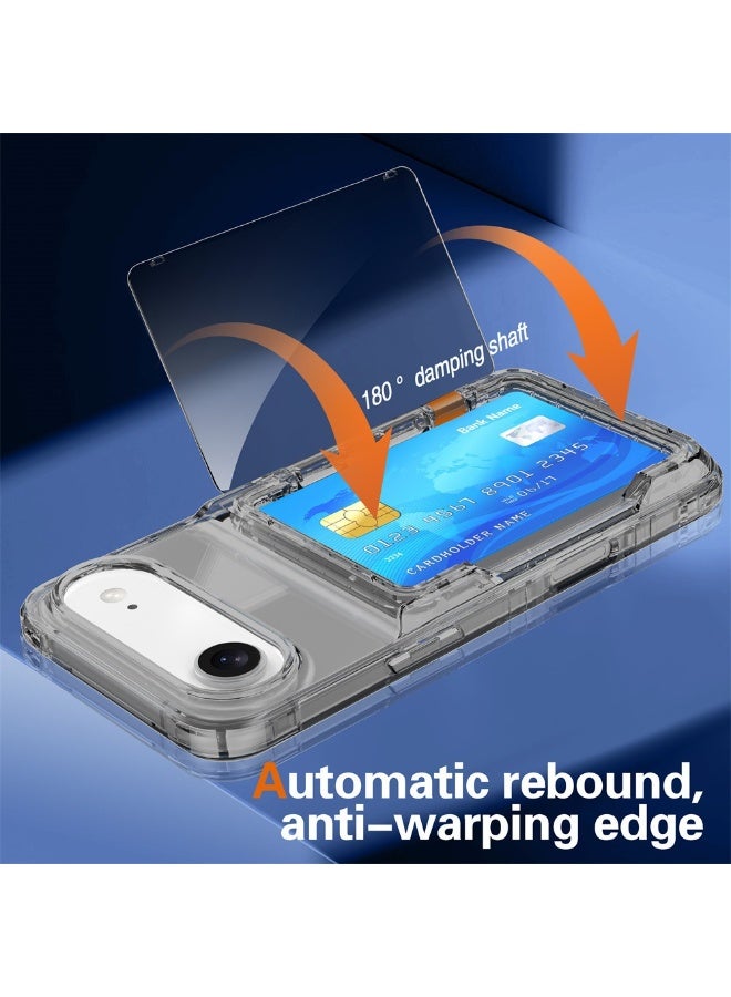 عام غطاء لآيفون 17 إير مع 3-4 فتحات لحمل بطاقات الائتمان، هجين مقاوم للصدمات، حماية متينة، غلاف هاتف شفاف متوافق مع آيفون 17 إير 6.5 بوصة 2025. - Image 3