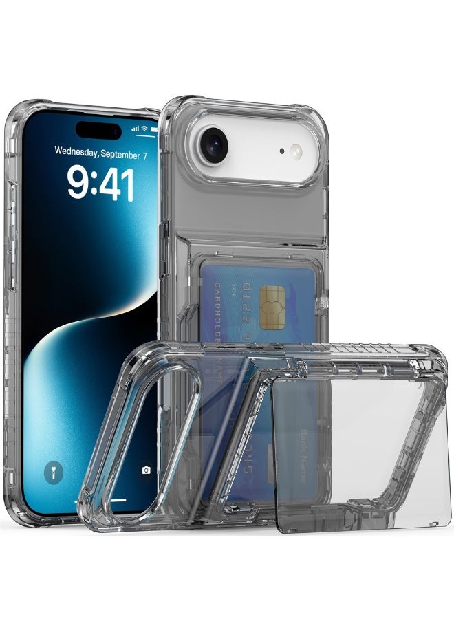 عام غطاء لآيفون 17 إير مع 3-4 فتحات لحمل بطاقات الائتمان، هجين مقاوم للصدمات، حماية متينة، غلاف هاتف شفاف متوافق مع آيفون 17 إير 6.5 بوصة 2025. - Image 1