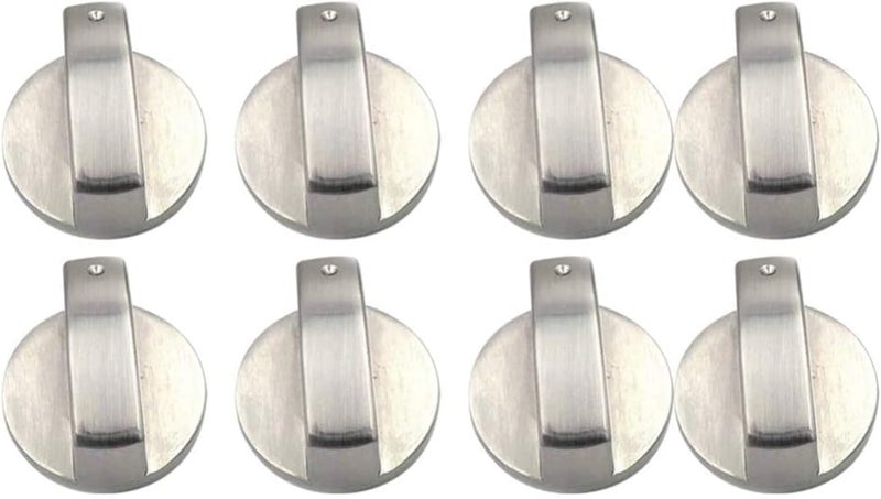 ELECDON Gas Stove Knob, 8pcs Gas Stove Control Knobs Adaptors Oven Switch Cooking Surface Control Locks, Metal Gas Stove Knobs Cooker Oven Hob Control Switch Button Gas Stove on off Knob Replacement - Image 1