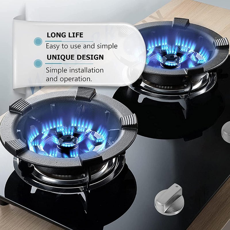 ELECDON Gas Stove Knob, 8pcs Gas Stove Control Knobs Adaptors Oven Switch Cooking Surface Control Locks, Metal Gas Stove Knobs Cooker Oven Hob Control Switch Button Gas Stove on off Knob Replacement - Image 5