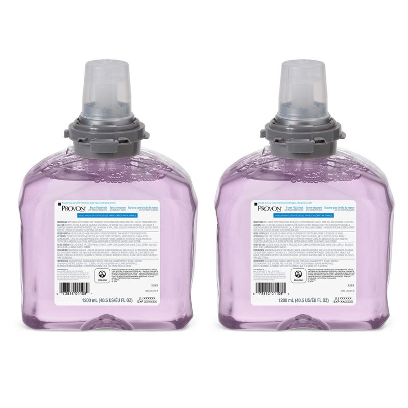 PROVON GOJO PROVON Foaming Handwash with Advanced Moisturizers, Cranberry Fragrance, 1200 mL Foam Hand Soap Refill for PROVON TFX Touch-Free Dispenser (Pack of 2) - 5385-02 - Image 1
