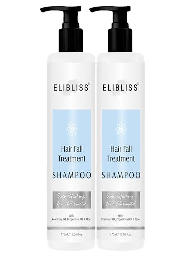 ELIBLISS Hair Fall Control Shampoo with Rosemary Oil & Aloe Vera for Anti Hair Loss & Scalp Refreshing - 475ml Pack of 2 - Image 2