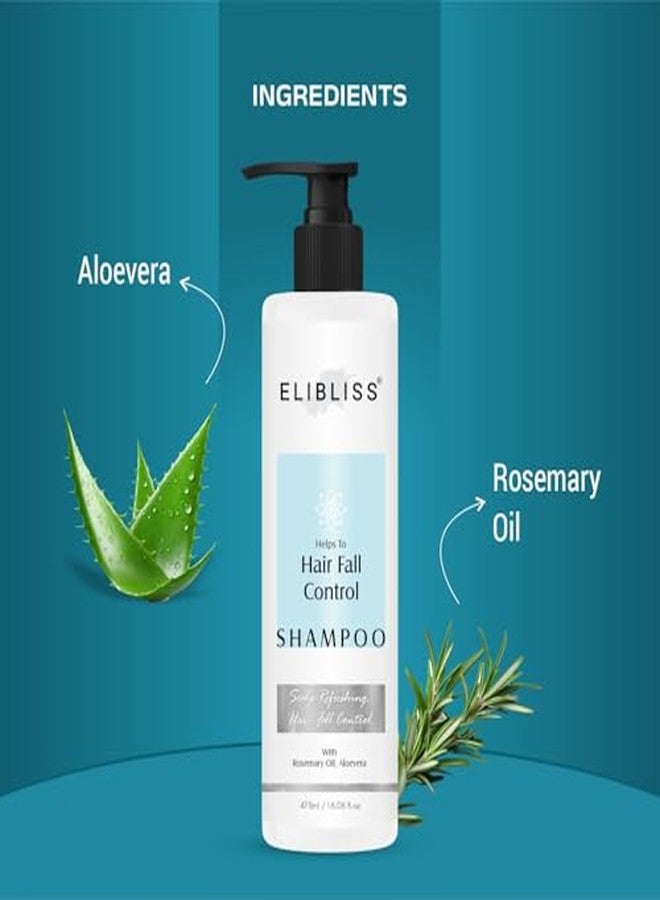 ELIBLISS Hair Fall Control Shampoo with Rosemary Oil & Aloe Vera for Anti Hair Loss & Scalp Refreshing - 475ml Pack of 2 - Image 4