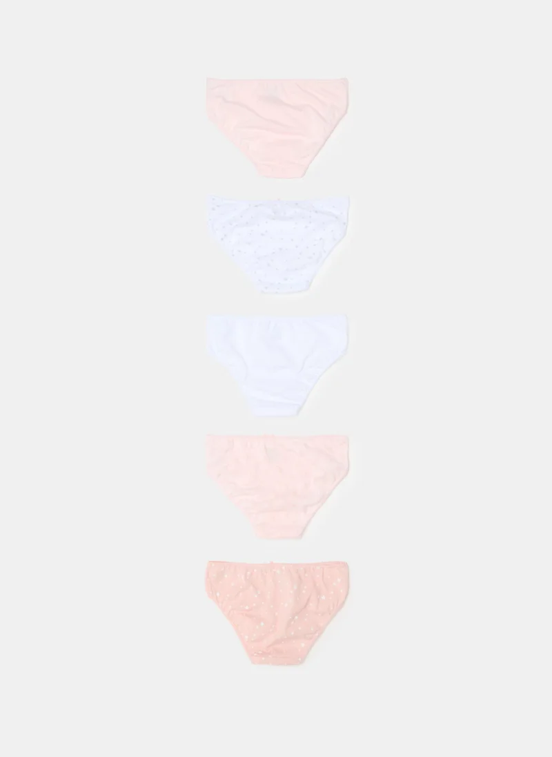 او في اس Five-pack briefs with bow and pattern