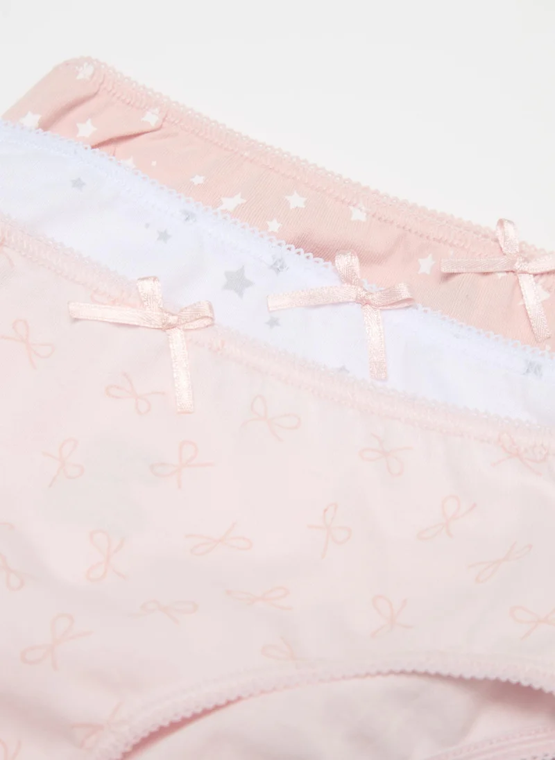 Ovs Five-pack briefs with bow and pattern