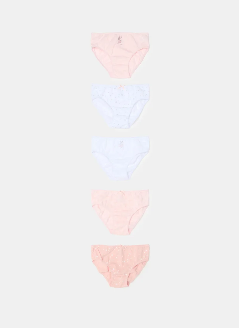 او في اس Five-pack briefs with bow and pattern