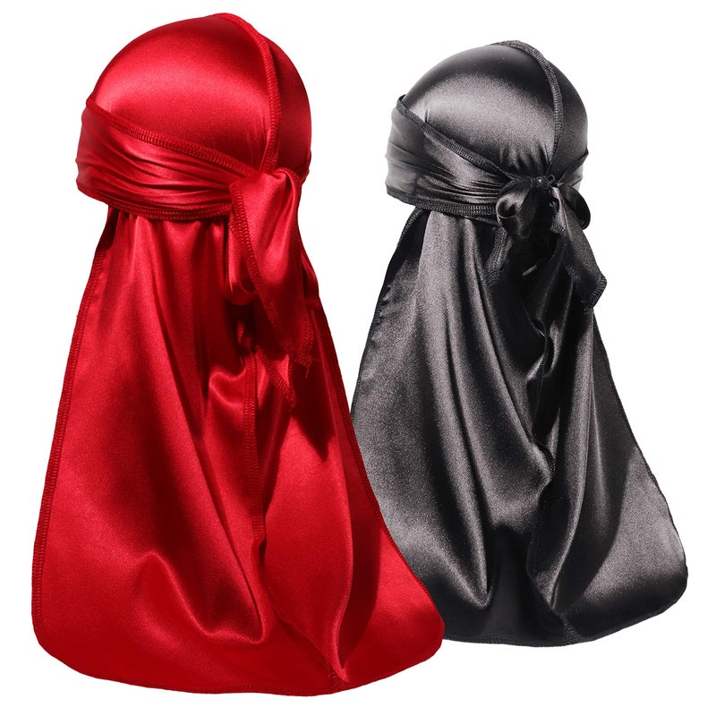 ForceWave 2 PCS Silky Satin Baby Durags for Boys Girls Infant - Image 1