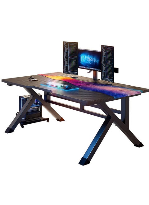 Desktop Computer Desk, Carbon Fiber Surface PC Gaming Desk Table,Simple Desk for Home Office,Study Student Writing Desk(120 * 60 * 75cm)