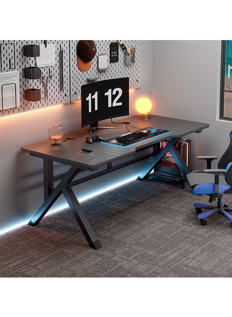 TOMSHOO - Desktop Computer Desk, Carbon Fiber Surface PC Gaming Desk Table,Simple Desk for Home Office,Study Student Writing Desk(120 * 60 * 75cm) - Image 1