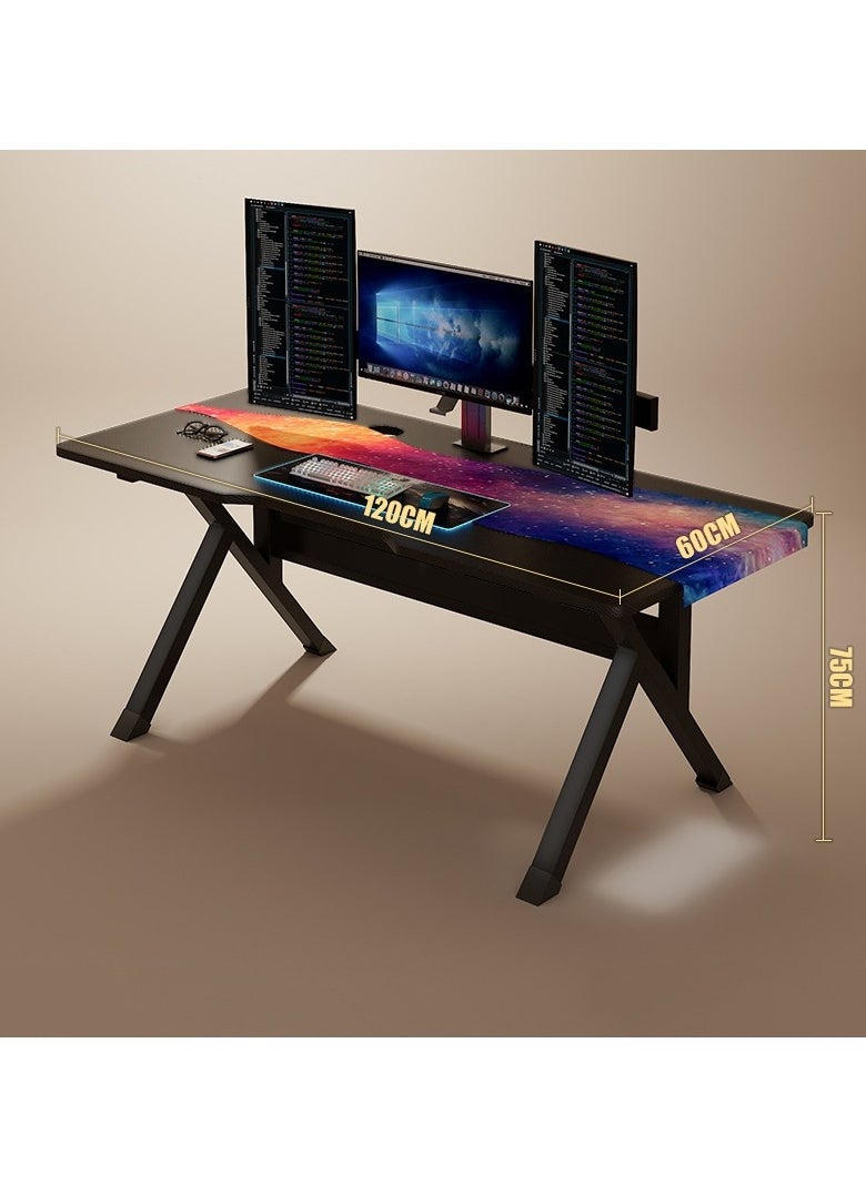 TOMSHOO - Desktop Computer Desk, Carbon Fiber Surface PC Gaming Desk Table,Simple Desk for Home Office,Study Student Writing Desk(120 * 60 * 75cm) - Image 1